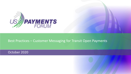 Best Practices – Customer Messaging for Transit Open Payments
