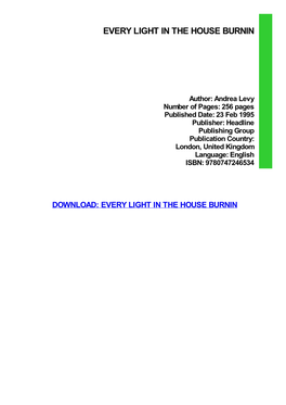 Every Light in the House Burnin Pdf Free Download