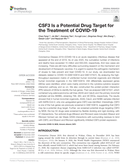 CSF3 Is a Potential Drug Target for the Treatment of COVID-19