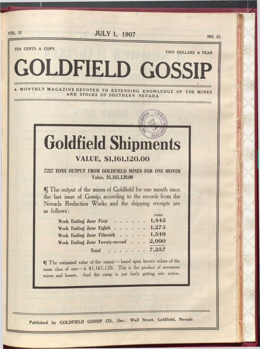 Goldfield Gossip