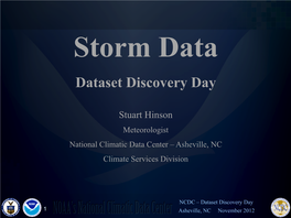 Storm Data Dataset Discovery Day