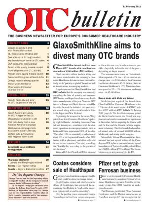 Glaxosmithkline Aims to Divest Many OTC Brands