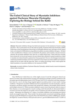 The Failed Clinical Story of Myostatin Inhibitors Against Duchenne Muscular Dystrophy: Exploring the Biology Behind the Battle