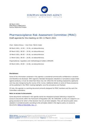 PRAC Draft Agenda of Meeting 08-11 March 2021