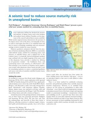 A Seismic Tool to Reduce Source Maturity Risk in Unexplored Basins