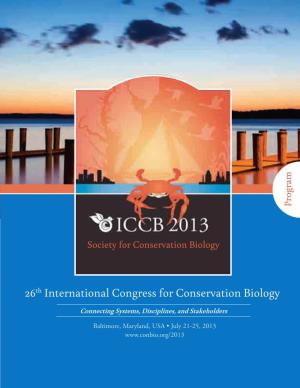 26Th International Congress for Conservation Biology