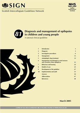 Diagnosis and Management of Epilepsies in Children and Young People 81