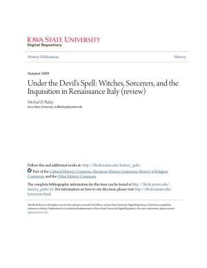 Under the Devil's Spell: Witches, Sorcerers, and the Inquisition in Renaissance Italy (Review) Michael D
