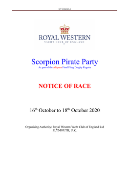 Scorpion Pirate Party As Part of the Allspars Final Fling Dinghy Regatta
