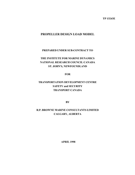 Propeller Design Load Model