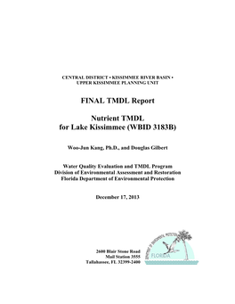 Lake Kissimmee (WBID 3183B) Nutrient TMDL