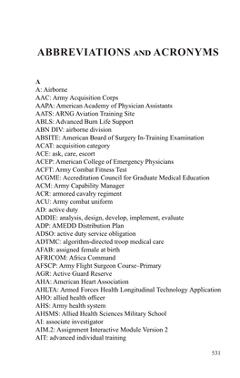 Abbreviations and Acronyms