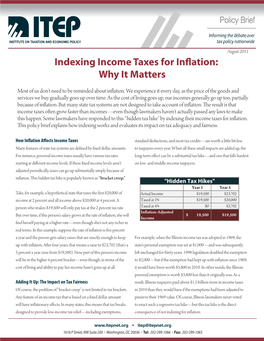 Indexing Income Taxes for Inflation: Why It Matters