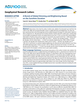 A Revisit of Global Dimming and Brightening Based on the Sunshine