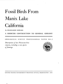 Fossil Birds from Manix Lake California