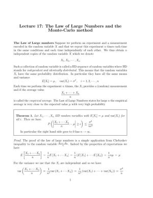 The Law of Large Numbers and the Monte-Carlo Method