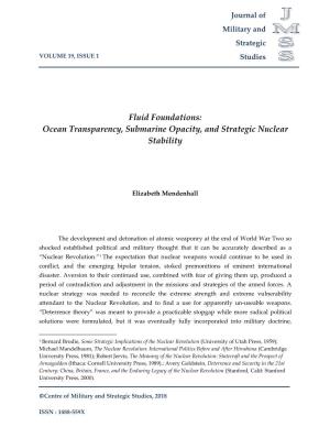 Ocean Transparency, Submarine Opacity, and Strategic Nuclear Stability