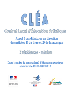 Appel À Candidature CLEA Sud-Artois