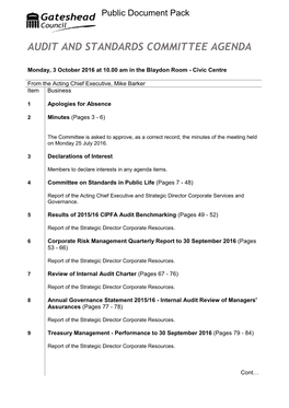 (Public Pack)Agenda Document for Audit and Standards Committee, 03
