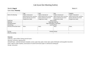 Cub Scout Den Meeting Outline