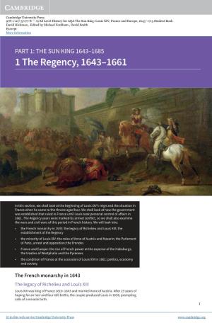 1 the Regency, 1643–1661