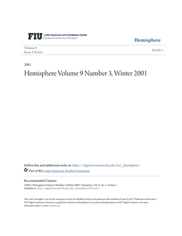 Hemisphere Volume 9 Number 3, Winter 2001