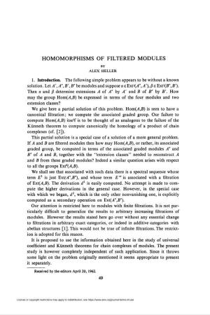 Homomorphisms of Filtered Modules