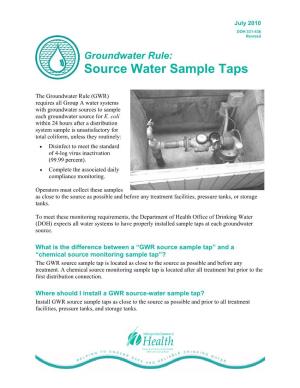 Source Water Sample Taps
