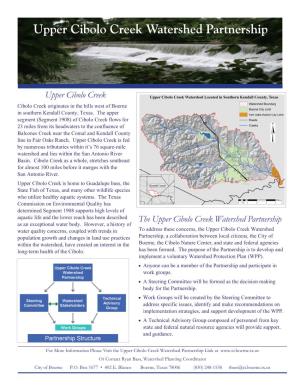 Upper Cibolo Creek Factsheet Update