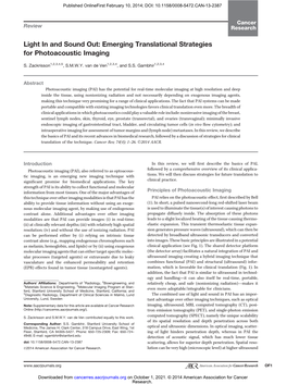 Emerging Translational Strategies for Photoacoustic Imaging