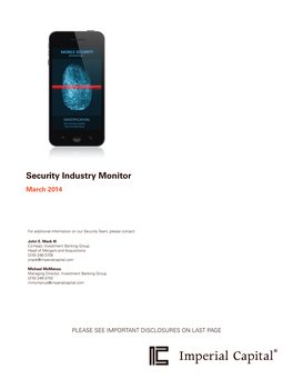 Security Industry Monitor March 2014