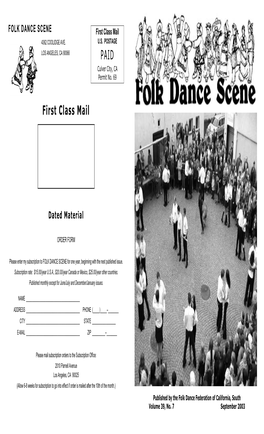 FOLK DANCE SCENE First Class Mail 4362 COOLIDGE AVE