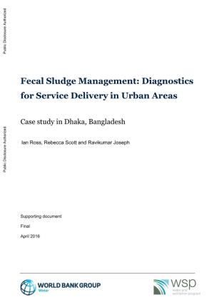 Fecal Sludge Management: Diagnostics for Service Delivery in Urban Areas