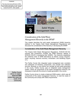 Chapter 3 - Solid Waste Management Hierarchy