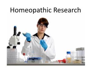 Homeopathic Research Evidence That It Works