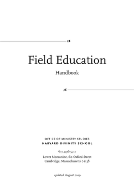 Field Education Handbook