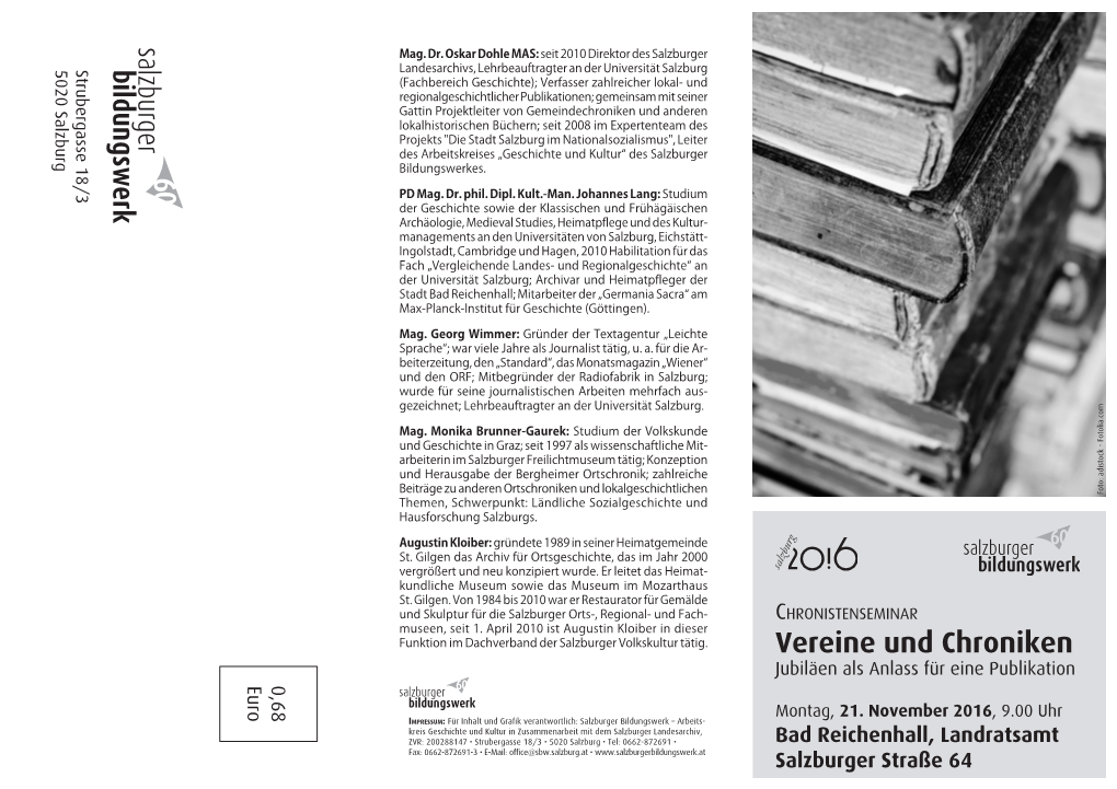 Vereine Und Chroniken C Hronistenseminar 21