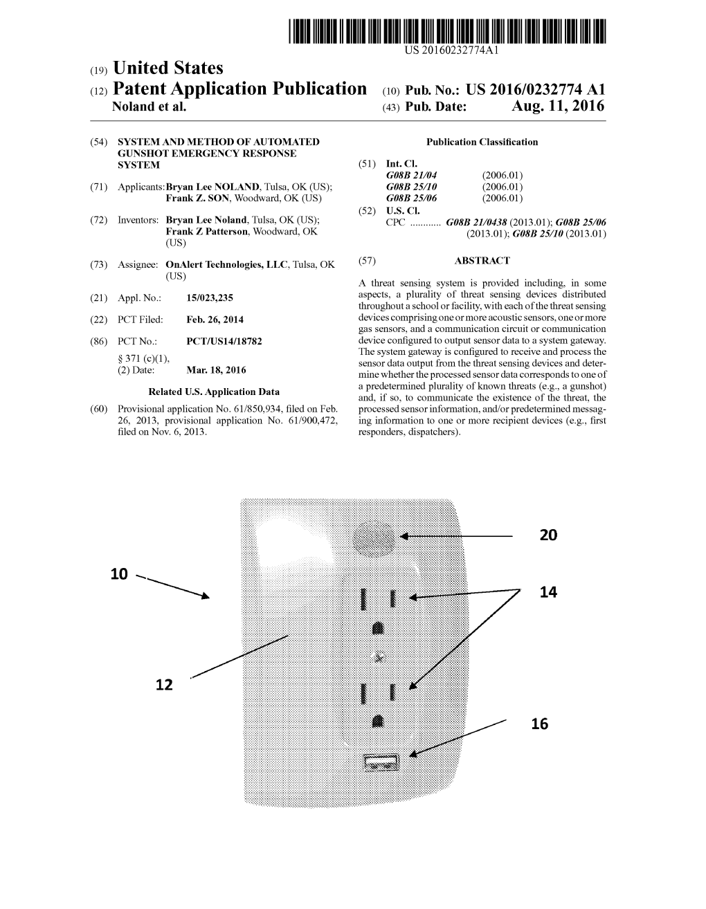 US 2016/0232774 A1 Noland Et Al