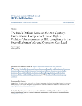 The Israeli Defense Forces in the 21St Century
