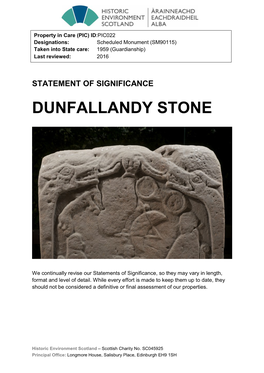 Dunfallandy Stone Statement of Significance