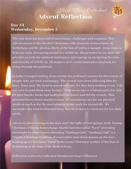 Advent Reflection Day # 4, Wednesday, Dec 2