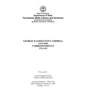 George Washington Campbell Correspondence, 1793-1833