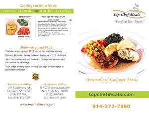 Personalized Gourmet Meals