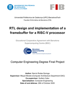 RTL Design and Implementation of a Framebuffer for a RISC-V Processor