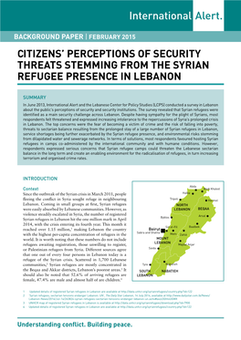 Citizens' Perceptions of Security Threats Stemming from the Syrian Refugee
