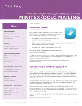 Minitex/Oclc Mailing