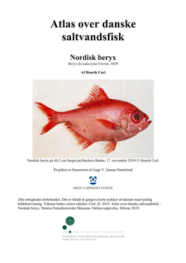 Atlas Over Danske Saltvandsfisk Nordisk Beryx