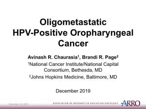 Oligometastatic HPV-Positive Oropharyngeal Cancer