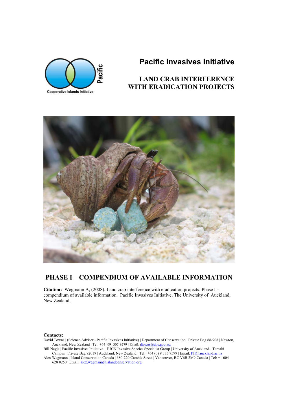 Land Crab Interference with Eradication Projects