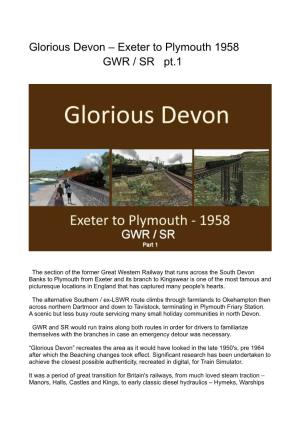 Glorious Devon – Exeter to Plymouth 1958 GWR / SR Pt.1
